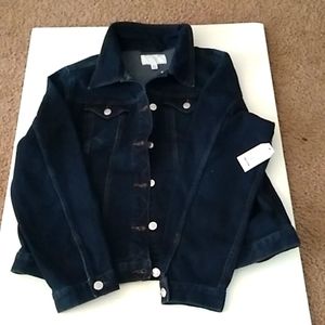 Time & True Dark Blue Denim Jean Jacket WOMEN Size XL 16/18